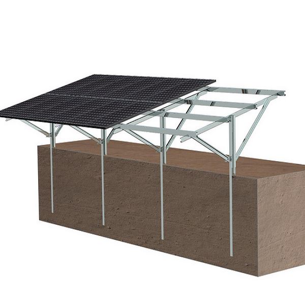 ground screw racking with single pole
