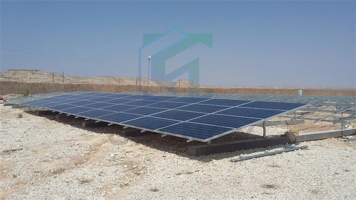 HDG Steel Ground Solar Brackets With Concrete Base